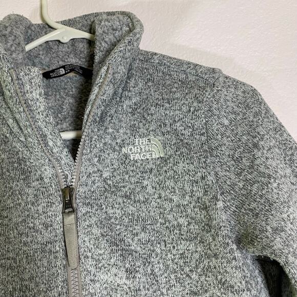 The North Face Maggy Seater Fleece Jacket Dark Gray Heather Girls Size M - Picture 2 of 6